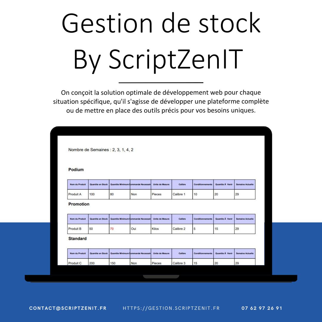 Optimisation de Gestion des Stocks : Prédiction Précise des Besoins avec Calcul Automatisé